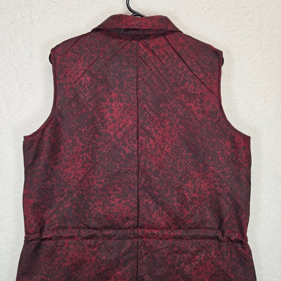 Coldwater Creek Women Quilted Zip Vest Burgundy Patterned Large 14 16 - Picture 4 of 11
